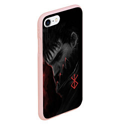 Чехол iPhone 7/8 матовый Чёрный мечник, цвет: 3D-светло-розовый — фото 2