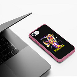 Чехол iPhone 7/8 матовый Kurt Cobain, цвет: 3D-малиновый — фото 2