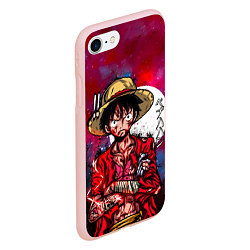 Чехол iPhone 7/8 матовый Луффи One Piece Большой куш, цвет: 3D-светло-розовый — фото 2