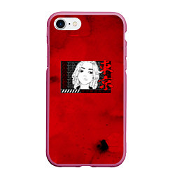 Чехол iPhone 7/8 матовый МИККИ RED EDITION, цвет: 3D-малиновый