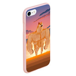 Чехол iPhone 7/8 матовый Мем собака качок DOGE, цвет: 3D-светло-розовый — фото 2