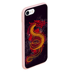 Чехол iPhone 7/8 матовый НЕОНОВЫЙ ДРАКОН, 3d, цвет: 3D-светло-розовый — фото 2