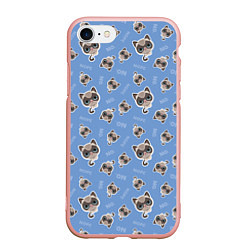 Чехол iPhone 7/8 матовый Недовольный Кот, цвет: 3D-светло-розовый