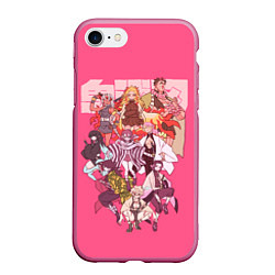 Чехол iPhone 7/8 матовый Slayers on pink, цвет: 3D-малиновый