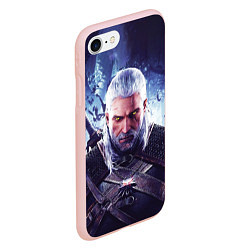 Чехол iPhone 7/8 матовый THE WITCHER GERALT OF RIVIA, цвет: 3D-светло-розовый — фото 2