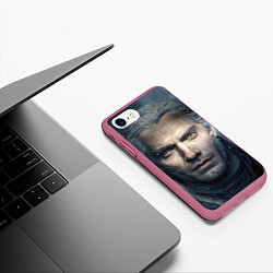 Чехол iPhone 7/8 матовый THE WITCHER ГЕРАЛЬТ ИЗ РИВИИ, цвет: 3D-малиновый — фото 2