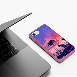 Чехол iPhone 7/8 матовый Пейзаж, цвет: 3D-малиновый — фото 2