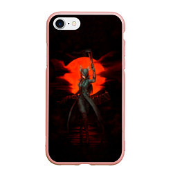 Чехол iPhone 7/8 матовый Blood moon, цвет: 3D-светло-розовый