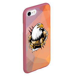 Чехол iPhone 7/8 матовый Орел 3D, цвет: 3D-малиновый — фото 2