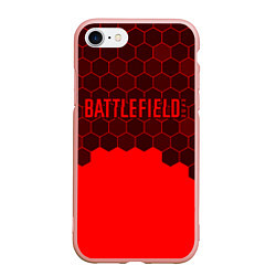 Чехол iPhone 7/8 матовый Battlefield 2042 - Hexagon, цвет: 3D-светло-розовый