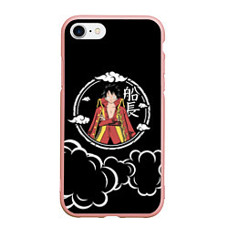 Чехол iPhone 7/8 матовый Манки Д Луффи One Piece, цвет: 3D-светло-розовый