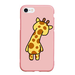 Чехол iPhone 7/8 матовый Милый жираф со спины