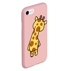 Чехол iPhone 7/8 матовый Милый жираф со спины, цвет: 3D-баблгам — фото 2