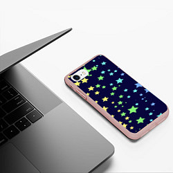 Чехол iPhone 7/8 матовый Звезды, цвет: 3D-светло-розовый — фото 2