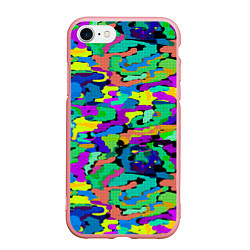 Чехол iPhone 7/8 матовый Камуфляж в ярких тонах, цвет: 3D-баблгам