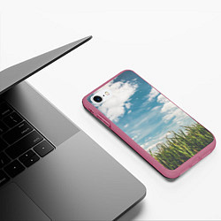 Чехол iPhone 7/8 матовый Небушко и полюшко, цвет: 3D-малиновый — фото 2