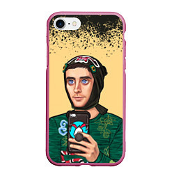 Чехол iPhone 7/8 матовый Джаред Лето Jared Leto Z, цвет: 3D-малиновый