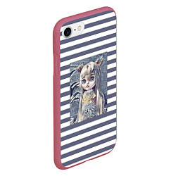 Чехол iPhone 7/8 матовый Иллюстрация Кукла Блайз, цвет: 3D-малиновый — фото 2