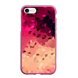 Чехол iPhone 7/8 матовый Бежево-малиновый абстрактный, цвет: 3D-малиновый