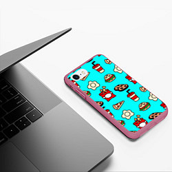 Чехол iPhone 7/8 матовый Вкусняхи из Макдака!, цвет: 3D-малиновый — фото 2