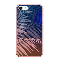Чехол iPhone 7/8 матовый Тропическая ночь, цвет: 3D-светло-розовый