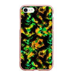 Чехол iPhone 7/8 матовый Абстрактный желто-зеленый узор