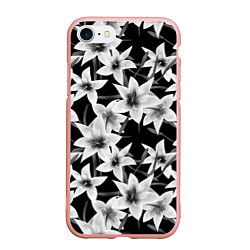 Чехол iPhone 7/8 матовый Лилии черно-белые