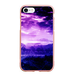 Чехол iPhone 7/8 матовый ФИОЛЕТОВЫЙ РАЙ, цвет: 3D-светло-розовый