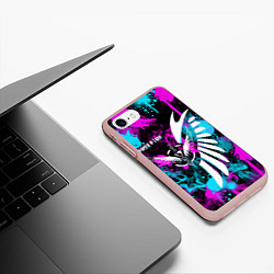 Чехол iPhone 7/8 матовый FREE FIRE NEON, цвет: 3D-светло-розовый — фото 2