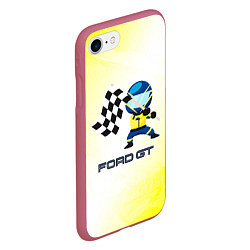 Чехол iPhone 7/8 матовый Ford - Racing, цвет: 3D-малиновый — фото 2