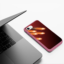 Чехол iPhone 7/8 матовый Падение комет, цвет: 3D-малиновый — фото 2