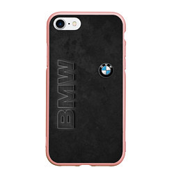 Чехол iPhone 7/8 матовый BMW LOGO AND INSCRIPTION, цвет: 3D-светло-розовый