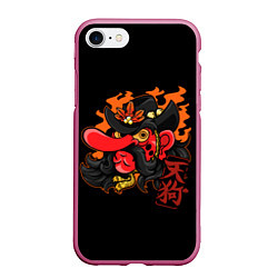 Чехол iPhone 7/8 матовый Японский Лемми, цвет: 3D-малиновый