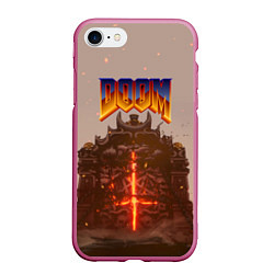 Чехол iPhone 7/8 матовый DOOM ДУМ Z, цвет: 3D-малиновый