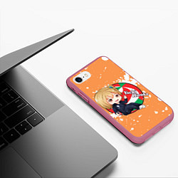 Чехол iPhone 7/8 матовый Yachi Hitoka Haikyu Волейбол Z, цвет: 3D-малиновый — фото 2