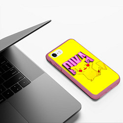 Чехол iPhone 7/8 матовый ПИКАЧУ PIKACHU, цвет: 3D-малиновый — фото 2