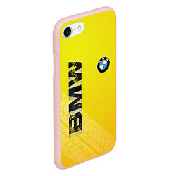 Чехол iPhone 7/8 матовый BMW СЛЕДЫ ШИН БМВ, цвет: 3D-светло-розовый — фото 2