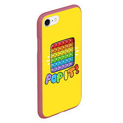 Чехол iPhone 7/8 матовый POP IT ИГРУШКА, цвет: 3D-малиновый — фото 2