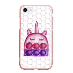 Чехол iPhone 7/8 матовый POP IT ЕДИНОРОГ ПОП ИТ, цвет: 3D-светло-розовый