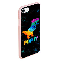 Чехол iPhone 7/8 матовый POP IT DINOSAUR ДИНОЗАВР, цвет: 3D-светло-розовый — фото 2