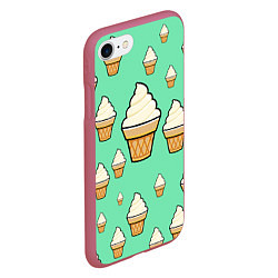 Чехол iPhone 7/8 матовый Мороженое - Ice Cream Party, цвет: 3D-малиновый — фото 2