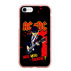 Чехол iPhone 7/8 матовый ARE YOU REDY? ACDC, цвет: 3D-светло-розовый