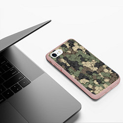 Чехол iPhone 7/8 матовый Камуфляж из матрёшек, цвет: 3D-светло-розовый — фото 2