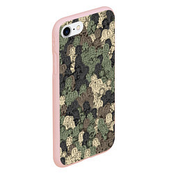 Чехол iPhone 7/8 матовый Камуфляж из матрёшек, цвет: 3D-светло-розовый — фото 2