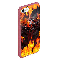 Чехол iPhone 7/8 матовый FIRE GEARS OF WAR ПОСТЕР В ОГНЕ Z, цвет: 3D-малиновый — фото 2