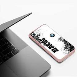 Чехол iPhone 7/8 матовый BMW БМВ РАЗРЕЗАННОЕ ЛОГО, цвет: 3D-светло-розовый — фото 2