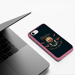 Чехол iPhone 7/8 матовый Speed Demon, цвет: 3D-малиновый — фото 2