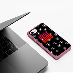 Чехол iPhone 7/8 матовый Ламборджини, цвет: 3D-малиновый — фото 2