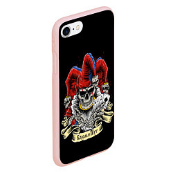 Чехол iPhone 7/8 матовый Шут с картами - череп, цвет: 3D-светло-розовый — фото 2