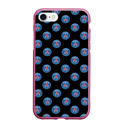 Чехол iPhone 7/8 матовый ПСЖ ПАТТЕРН PSG PATTERN, цвет: 3D-малиновый